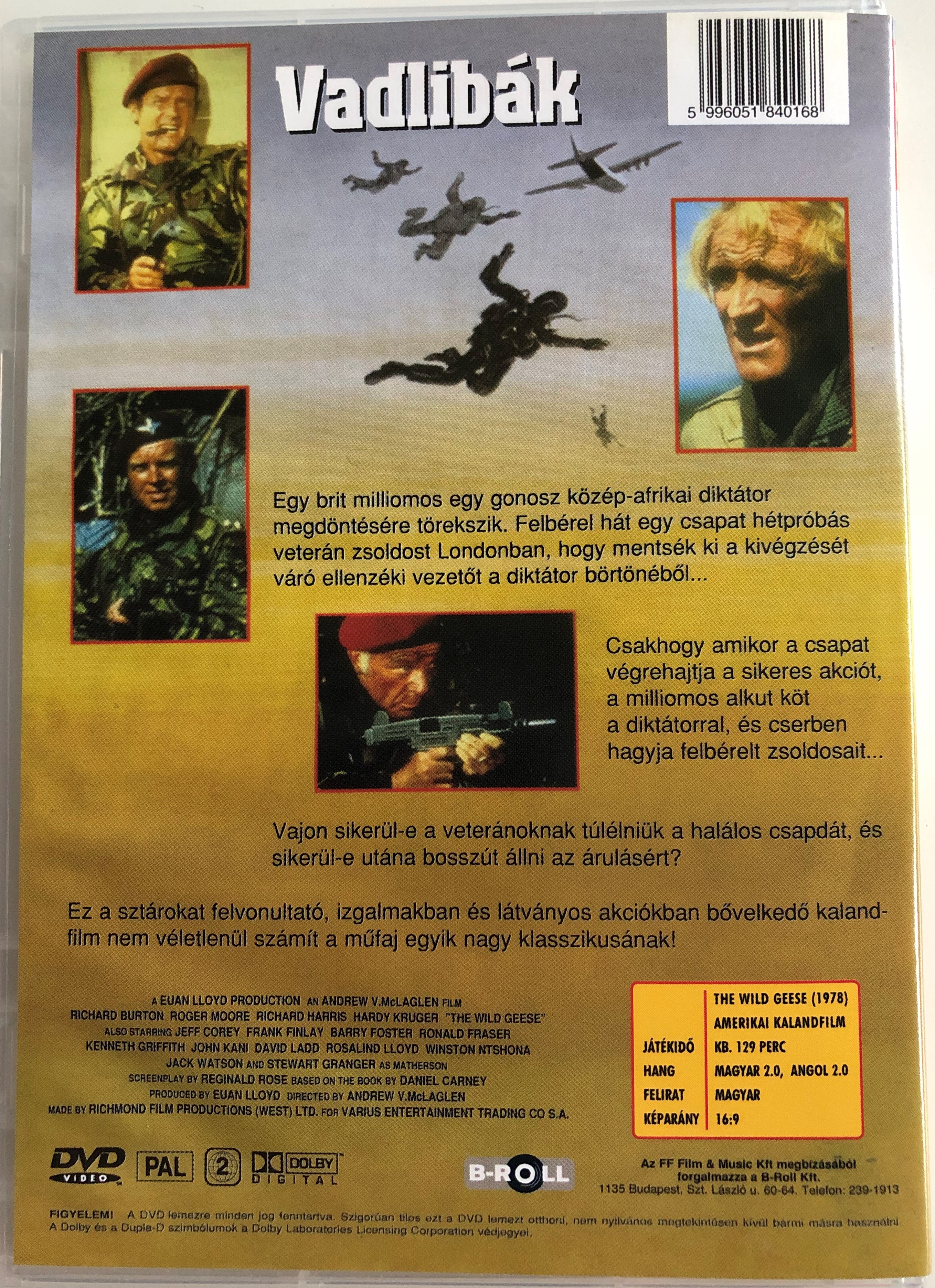 The Wild Geese DVD 1978 Vadlibák  1